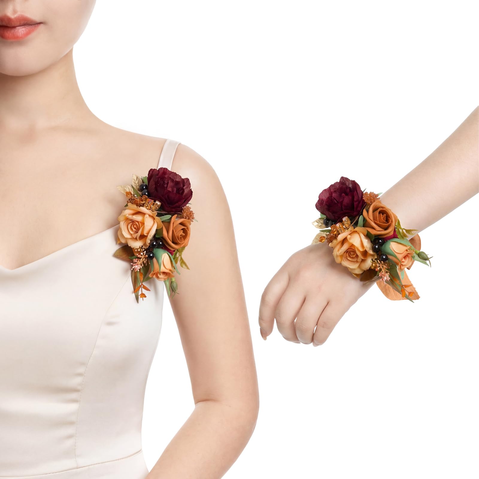 Amazon.com: Ling's moment 2pcs Prom Wrist/Shoulder Corsage
